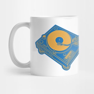 Turntable (Yellow Orange Lines + Green Blue Drop Shadow) Analog / Music Mug